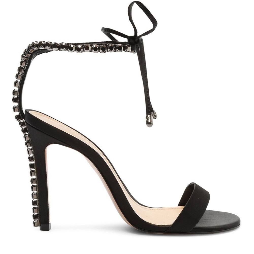 Islah Satin and Crystals Sandal - 8.5 / Black / Satin & Crystal lightly used - Picture 8 of 9